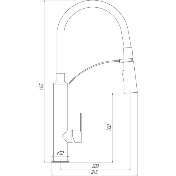 Змішувач для кухні TOPAZ MODERNO TMD-8817-H23-BL