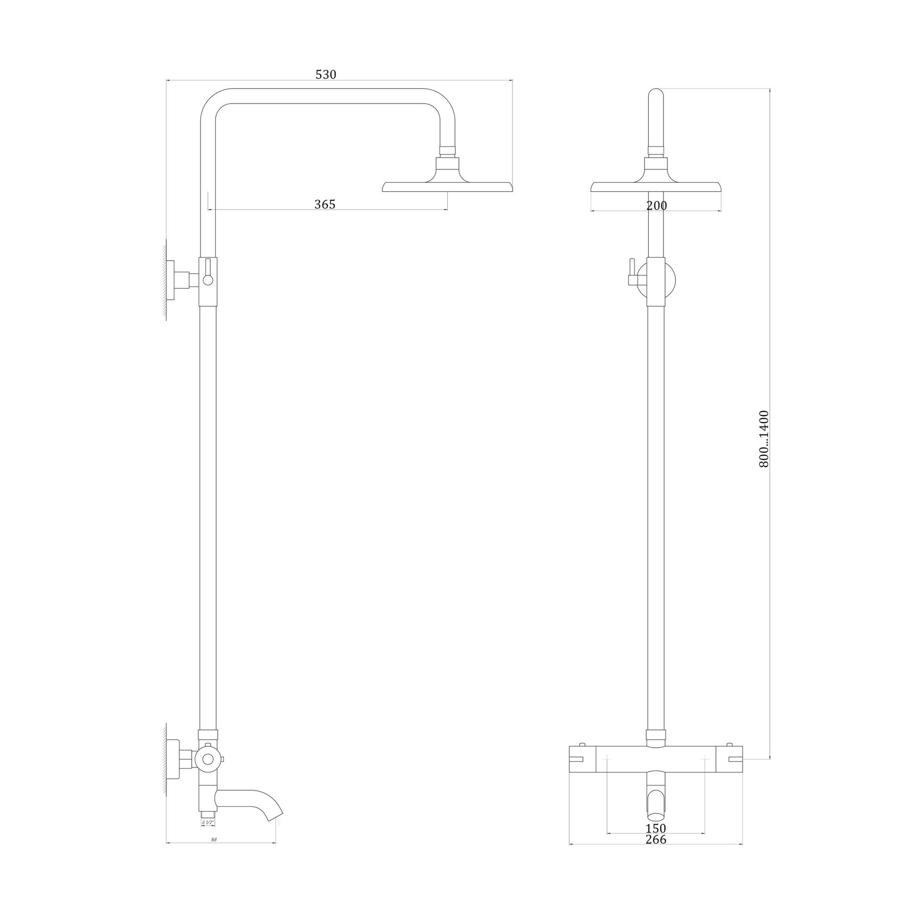 Душова система Globus Lux Termostatic R GDS-0041T - Image 9