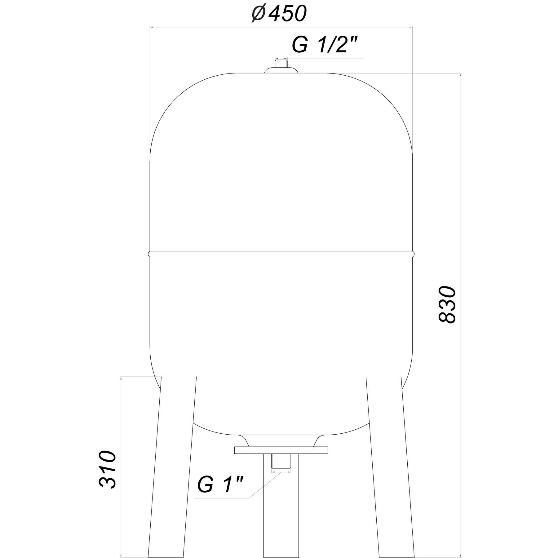 Гідроакумулятор   80л Zilmet ultra-pro 10bar ВЕРТИКАЛЬНИЙ ( 1100008004 ) - Image 7