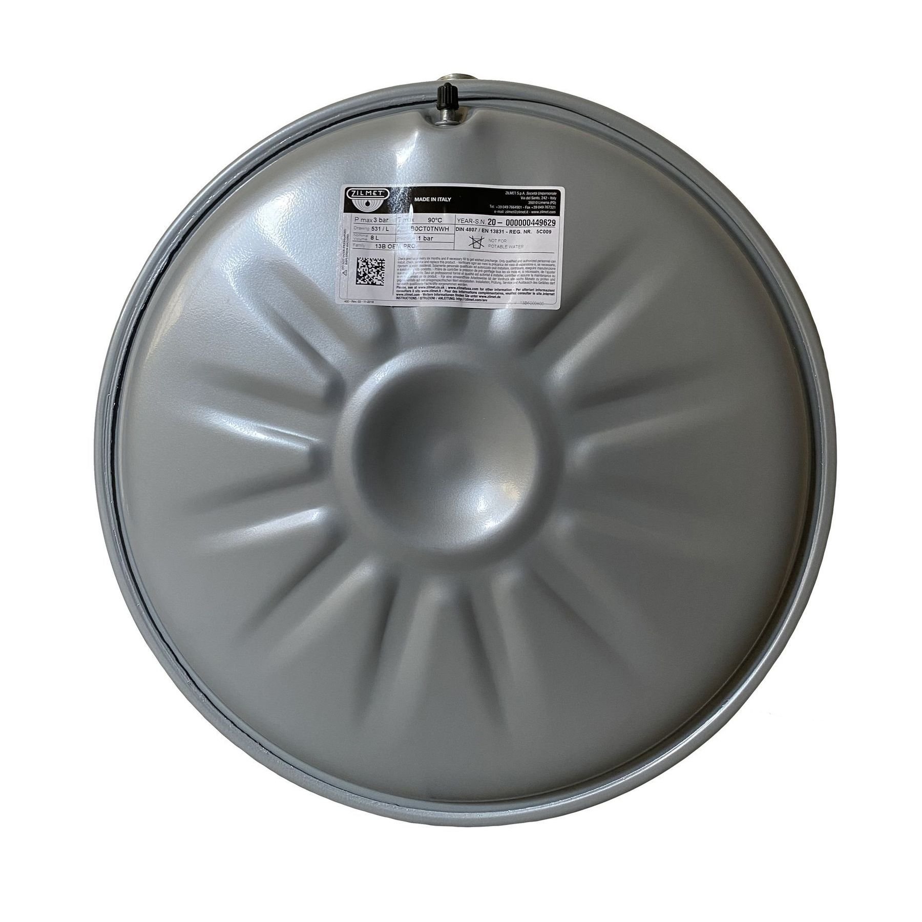 Бак Zilmet oem-pro для монтажу в котли  плоский Арт. 531  8л. 3bar  рифлений ( 13B6000848 ) - Image 1