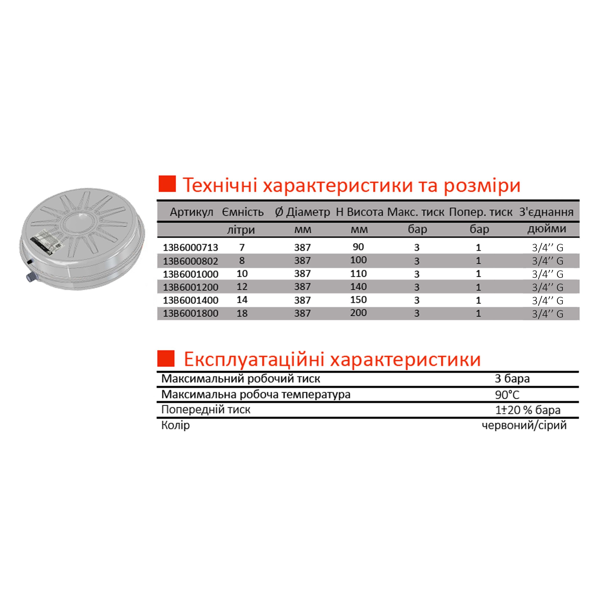 Бак Zilmet oem-pro для монтажу в котли  плоский Арт. 531 12л. 3bar  рифлений ( 13B6001208 ) - Image 3