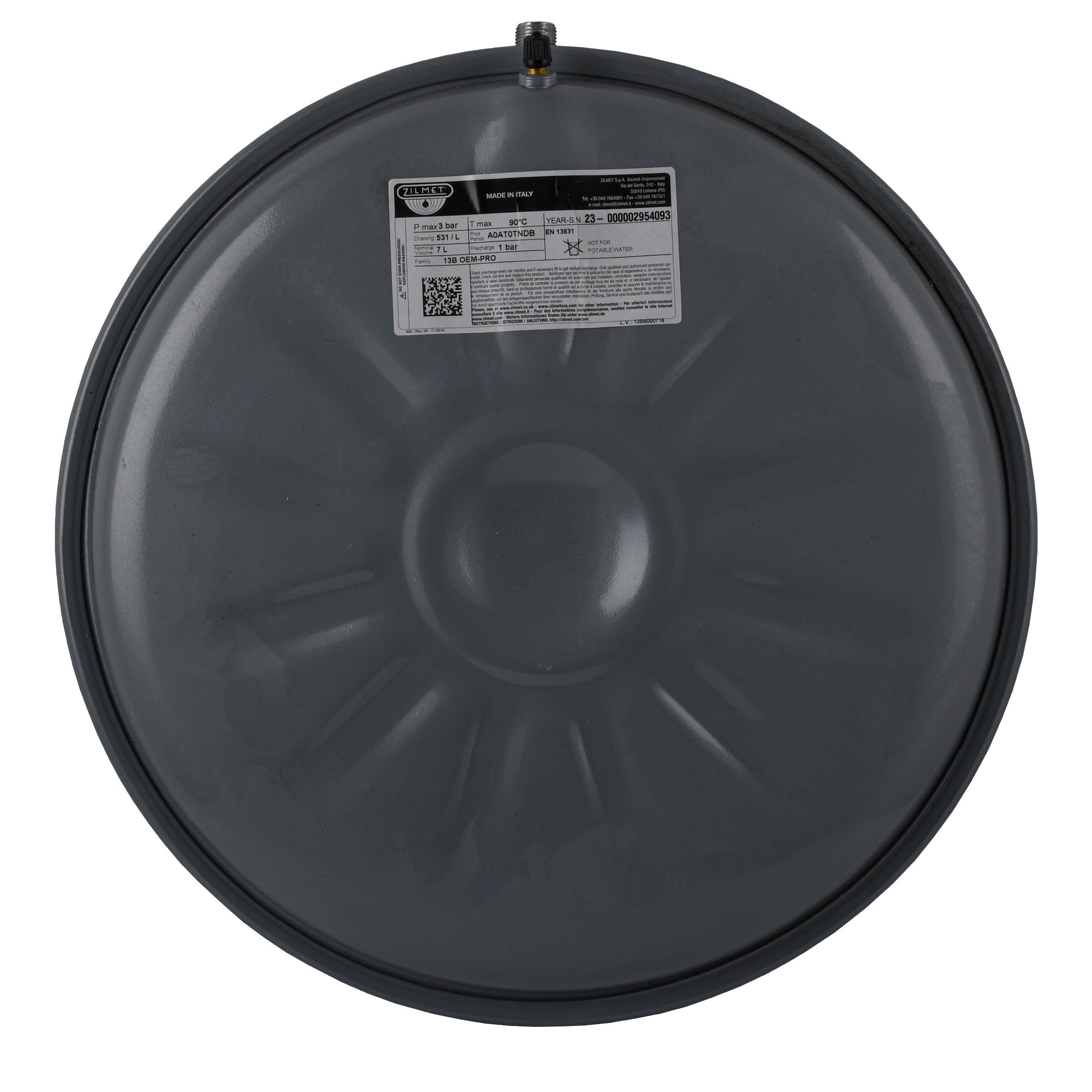 Бак Zilmet oem-pro для монтажу в котли  плоский Арт. 531  7л. 3bar  рифлений ( 13B6000716 ) - Image 1