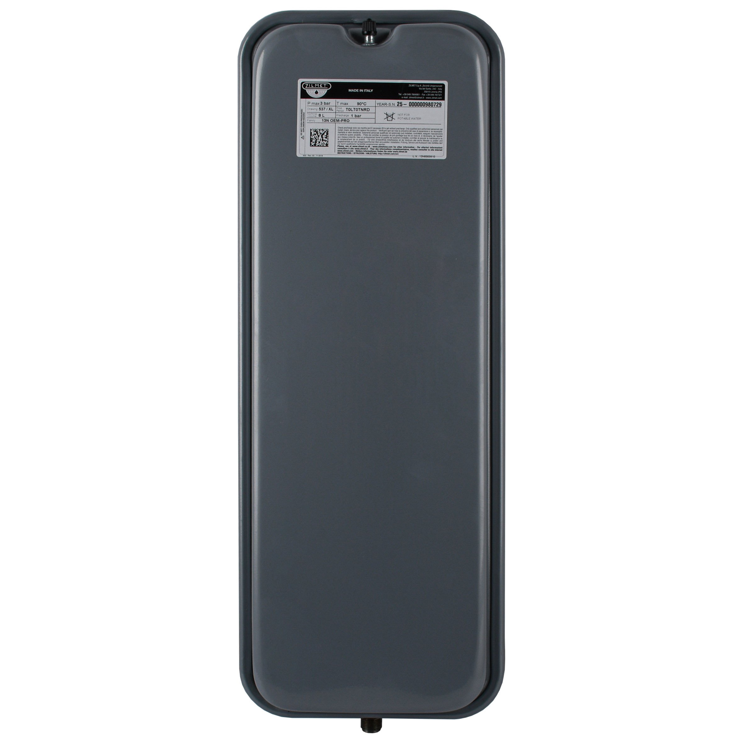 Бак Zilmet oem-pro для монтажу в котли  Арт. 537 8л 3/8″ 3bar прямокутний (13N0000810 ) - Image 1