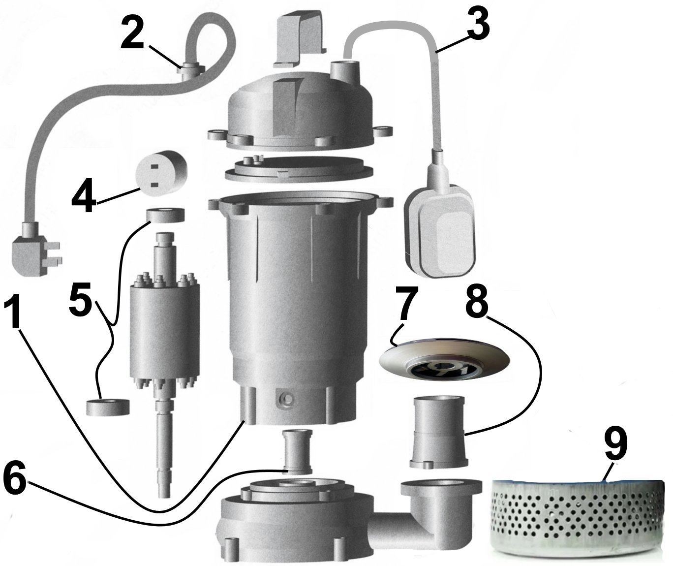 Насос дренажний VOLKS pumpe QDX6-12 1,1кВт - Image 6