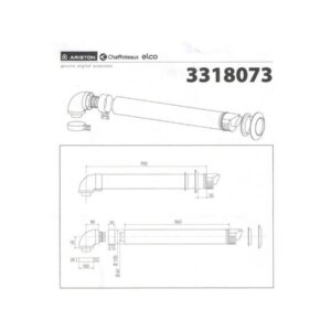 Димохід коаксіальний для конденсаційного котла Ariston 1000 мм, ø 60/100 із коліном, 3318073 - Image 2