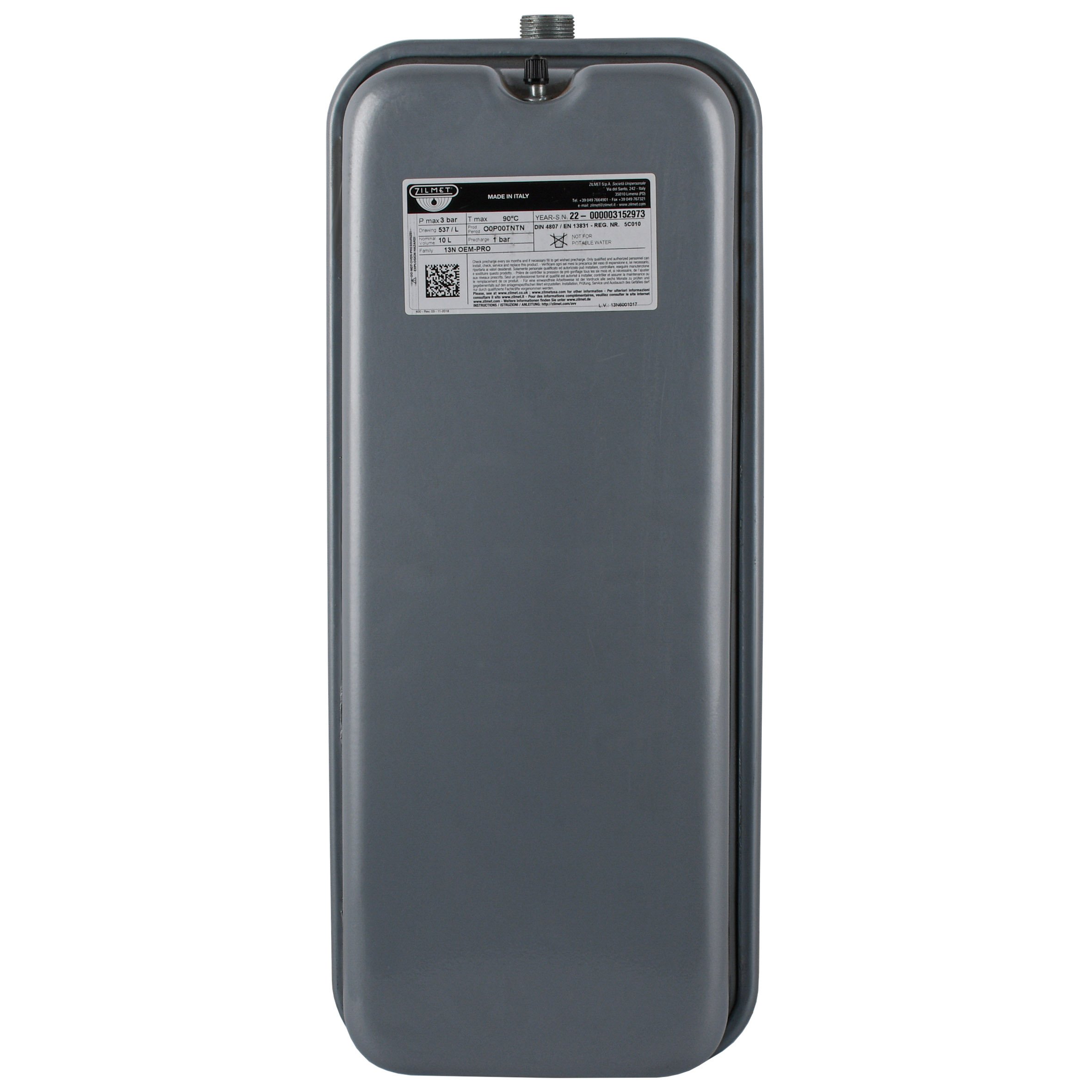 Бак Zilmet oem-pro для монтажу в котли Арт. 537 10л 3/4″ 3 bar прямокутний ( 13N6001017 ) - Image 1