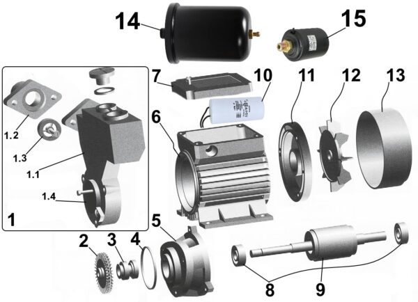 Насосна станція VOLKS pumpe  WZ370 0,37кВт бак 2л