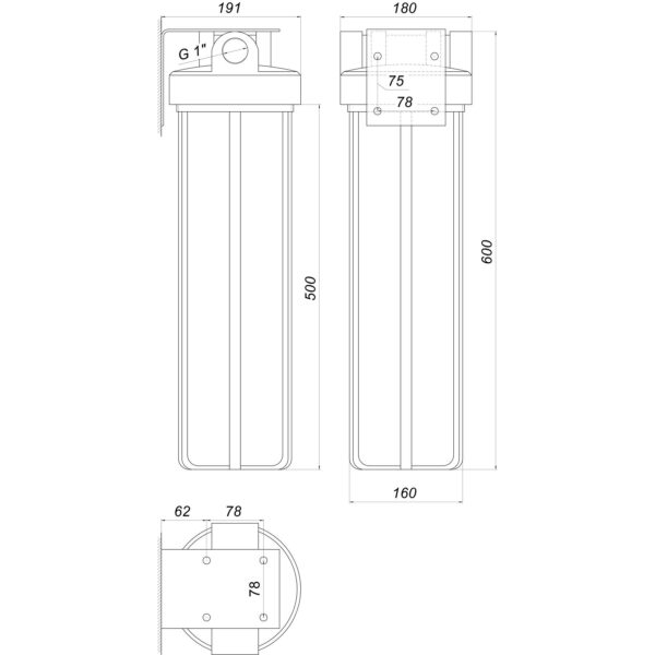 Фільтр-колба + ПП картридж ПРОЗОРА Bіо+ systems SL20TS-BB Big Blue 20″, 1″