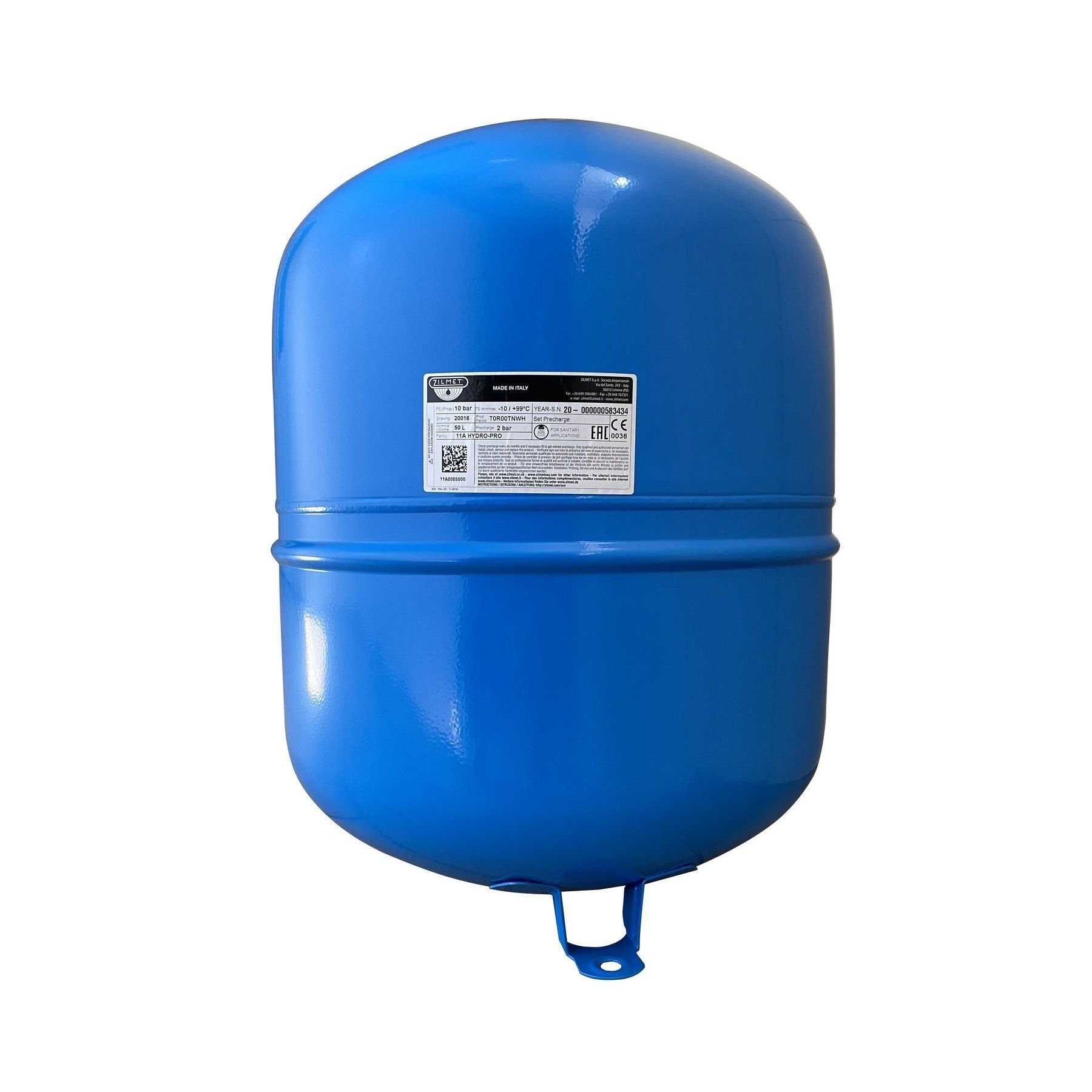 Гідроакумулятор з фіксованою мембраною  50 л Zilmet HYDRO-pro 10bar вертикальний ( 11A0005000 ) - Image 1