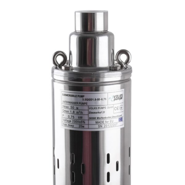 Насос свердловинний шнековий VOLKS pumpe 3,5 QGD 1,8-50-0,75кВт 3,5 дюйми + кабель 15м