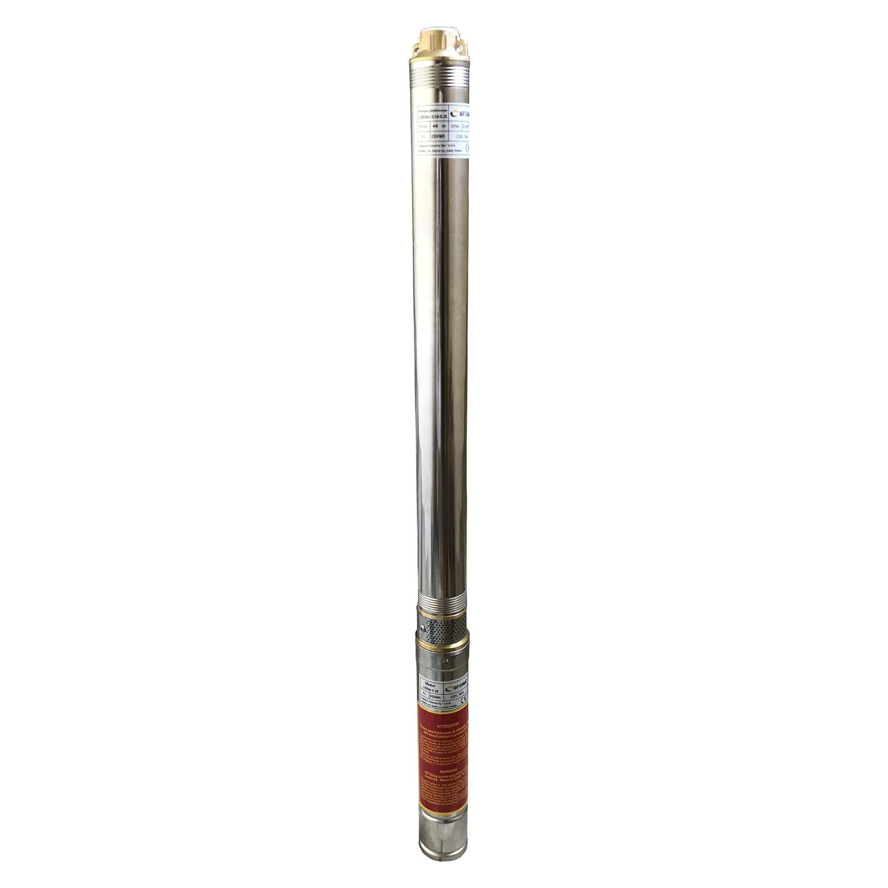 Насос свердловинний з підв, стійк, до піску 2,5″ OPTIMA 2,5SDm1,5/18 0,25 кВт 48м + пульт+кабель 15м - Image 1