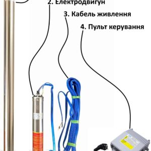 Насос свердловинний з підв, стійк, до піску 2,5″ OPTIMA 2,5SDm1,5/18 0,25 кВт 48м + пульт+кабель 15м - Image 4