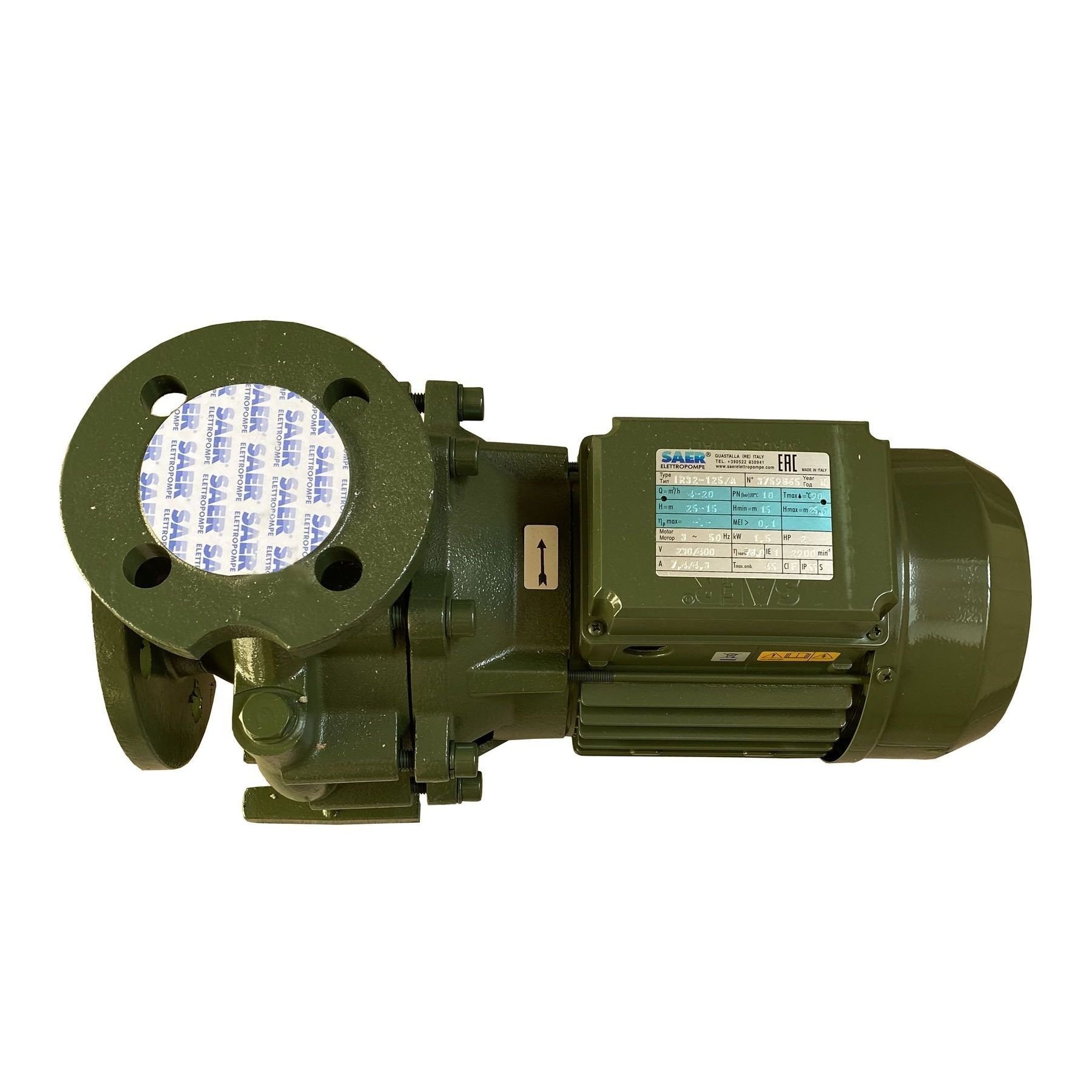 Насос моноблочний IR 32-125A 1,5 кВт SAER (20 м3/год, 25,4 м) - Image 6