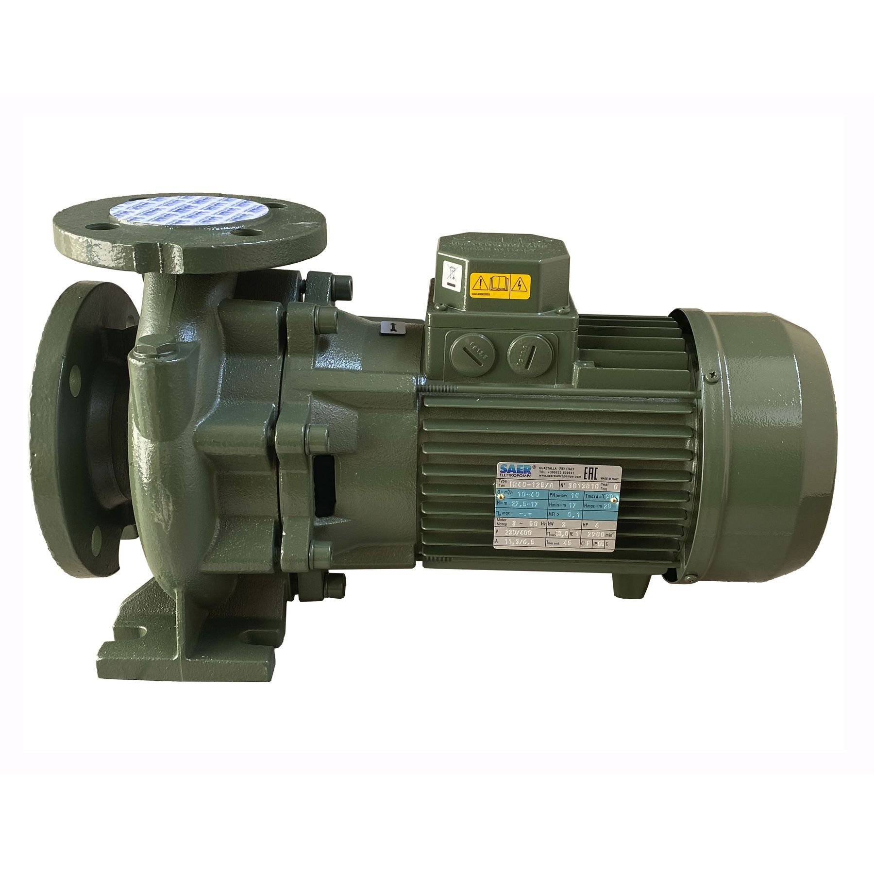 Насос моноблочний IR 40-125A 3,0 кВт SAER (40 м3/год, 27,5 м) - Image 1