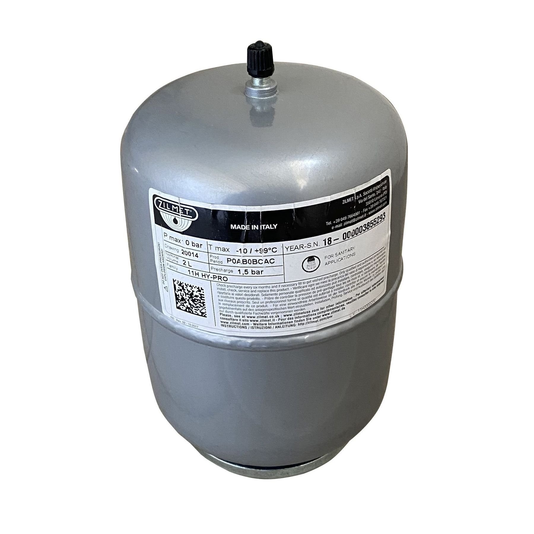 Гідроакумулятор зі змінною мембраною  2л Zilmet HY-PRO 10bar ( 11H0000200 ) - Image 2