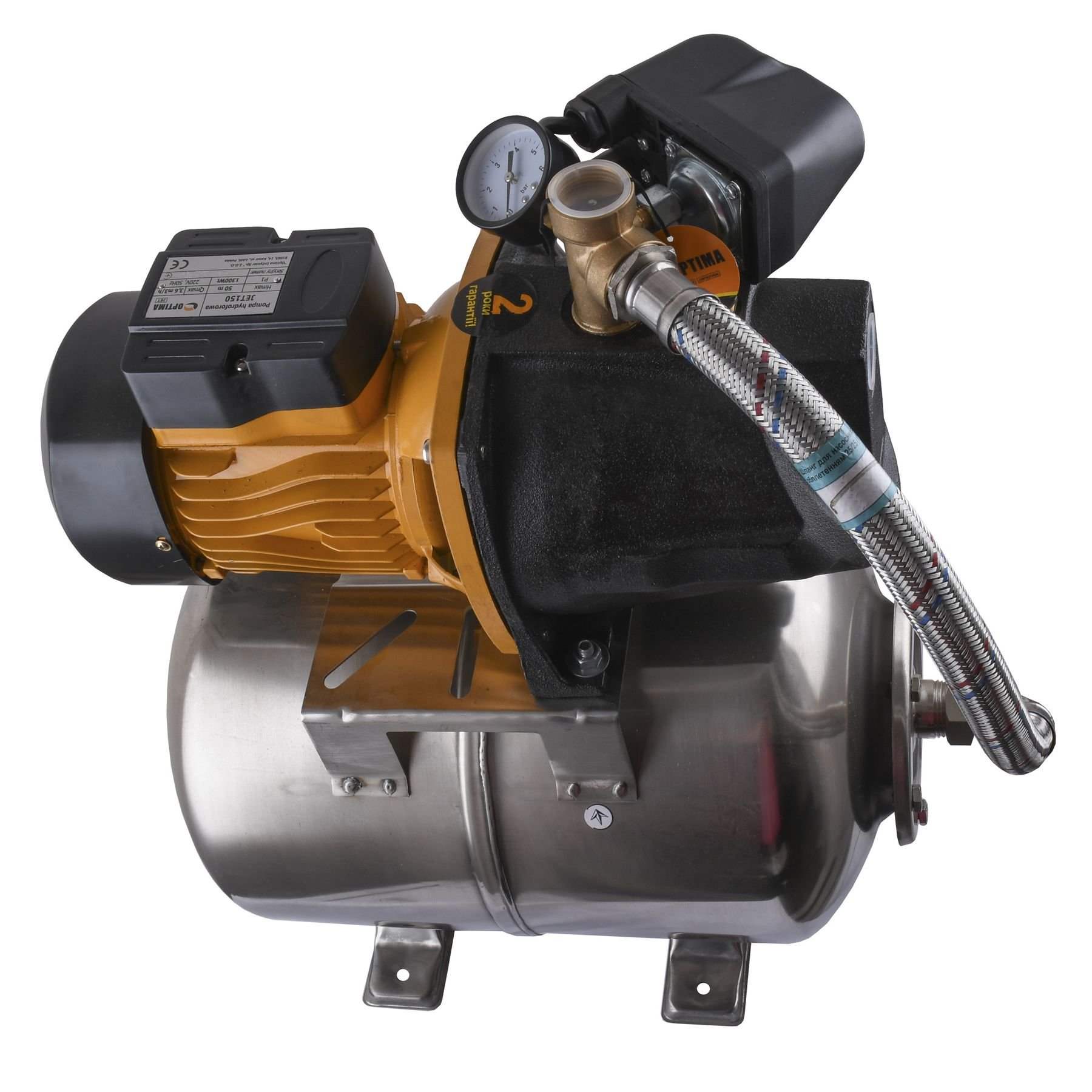 Насосна станція Optima JET150-24INOX 1,3кВт чавун довгий на гребінці - Image 3