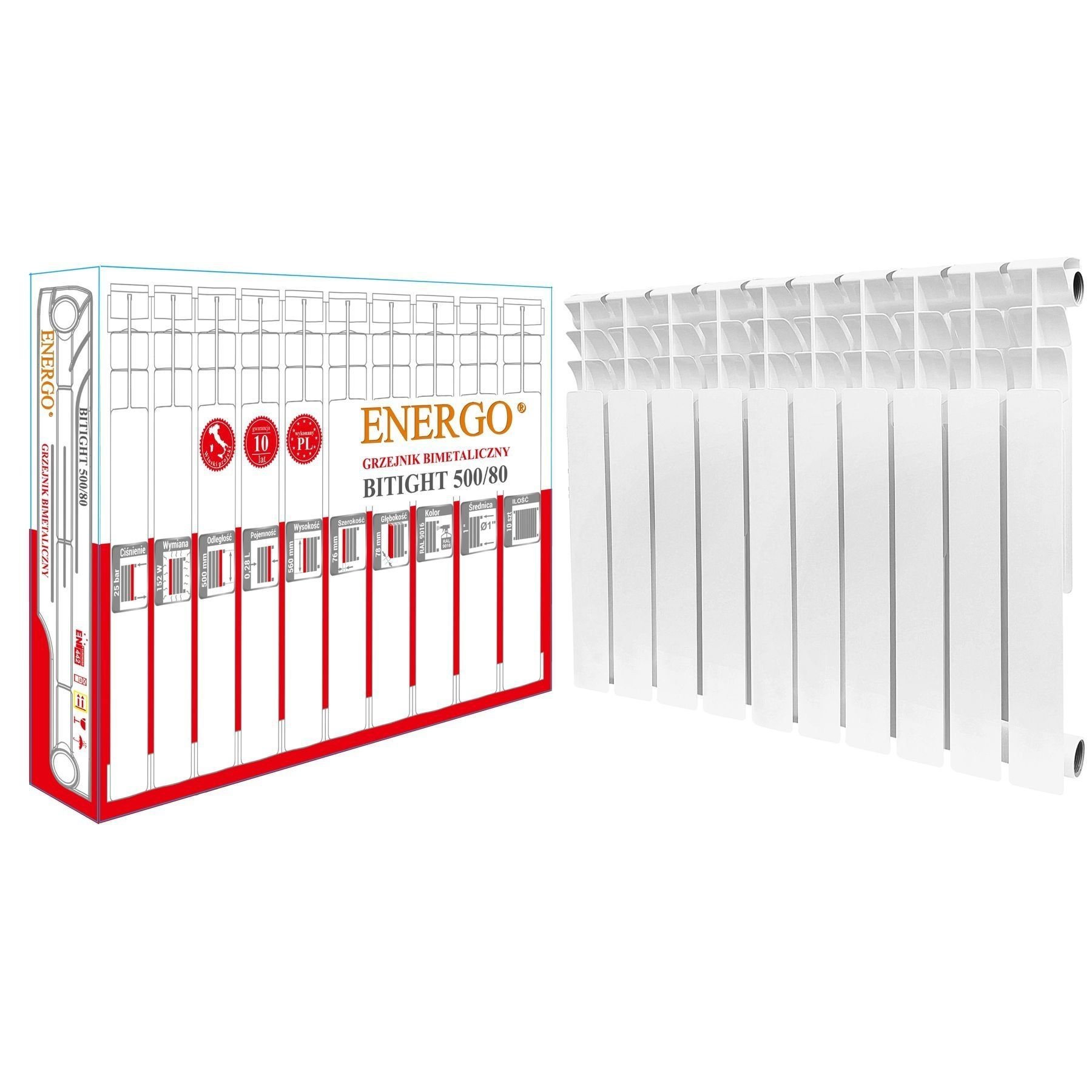 Радіатор біметалевий секційний ENERGO BITIGHT 500/80 (кратно 10) - Image 1