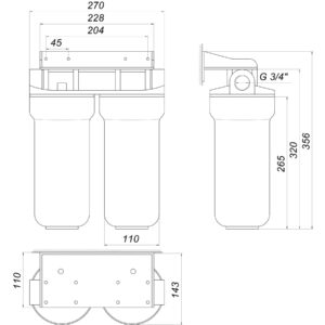 Система 2-х ступеневого очищення Optima OP-02, 3/4″ - Image 5