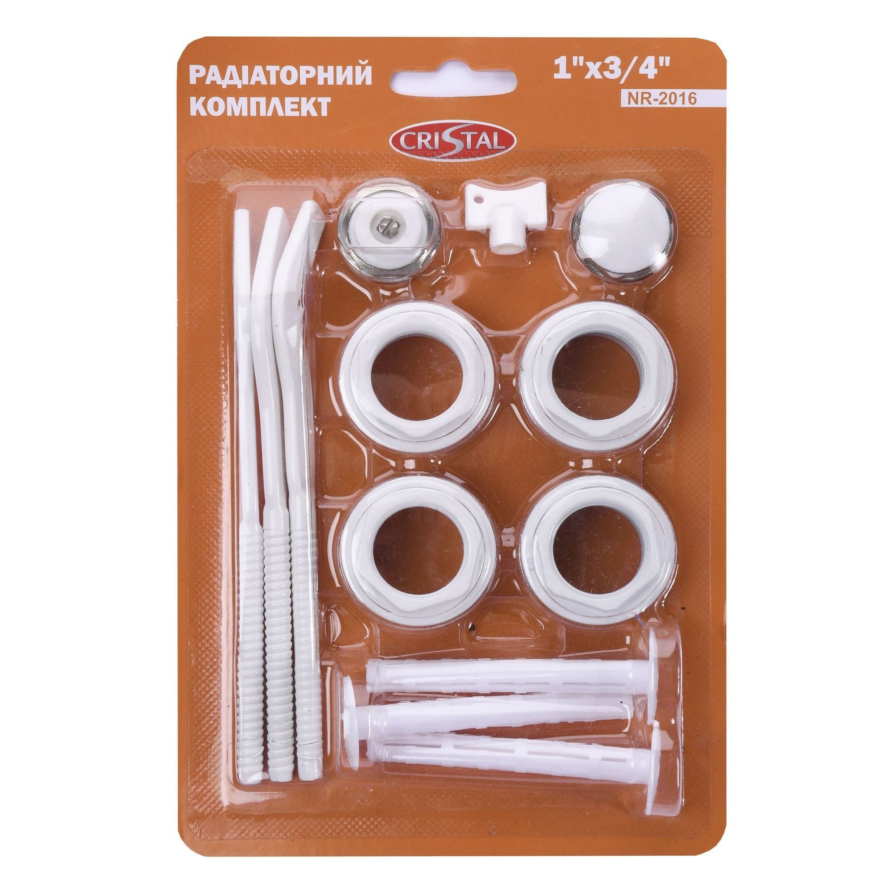 Комплект футорок секційного радіатора CRISTAL NR-2016 3/4″ з 3-кронштейнами (HT 416) - Image 2