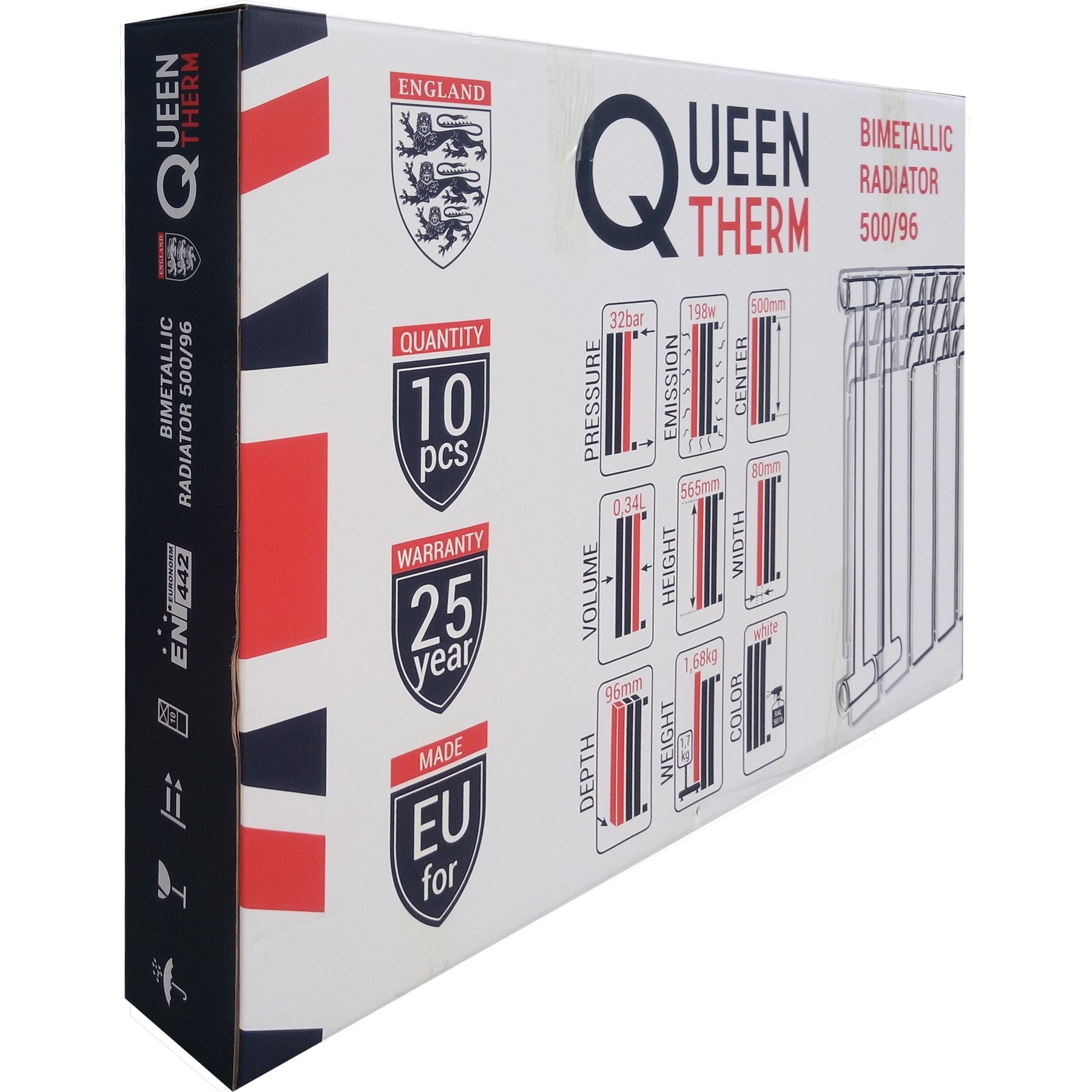 Радіатор біметалевий секційний QUEEN THERM 500/96 (кратно 10) - Image 7