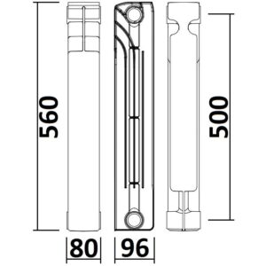 Радіатор біметалевий секційний QUEEN THERM 500/96 (кратно 10) - Image 8