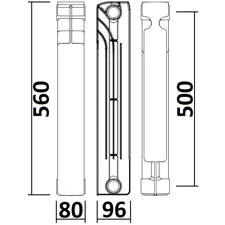 Радіатор біметалевий секційний QUEEN THERM 500/96 (кратно 10) - Image 8