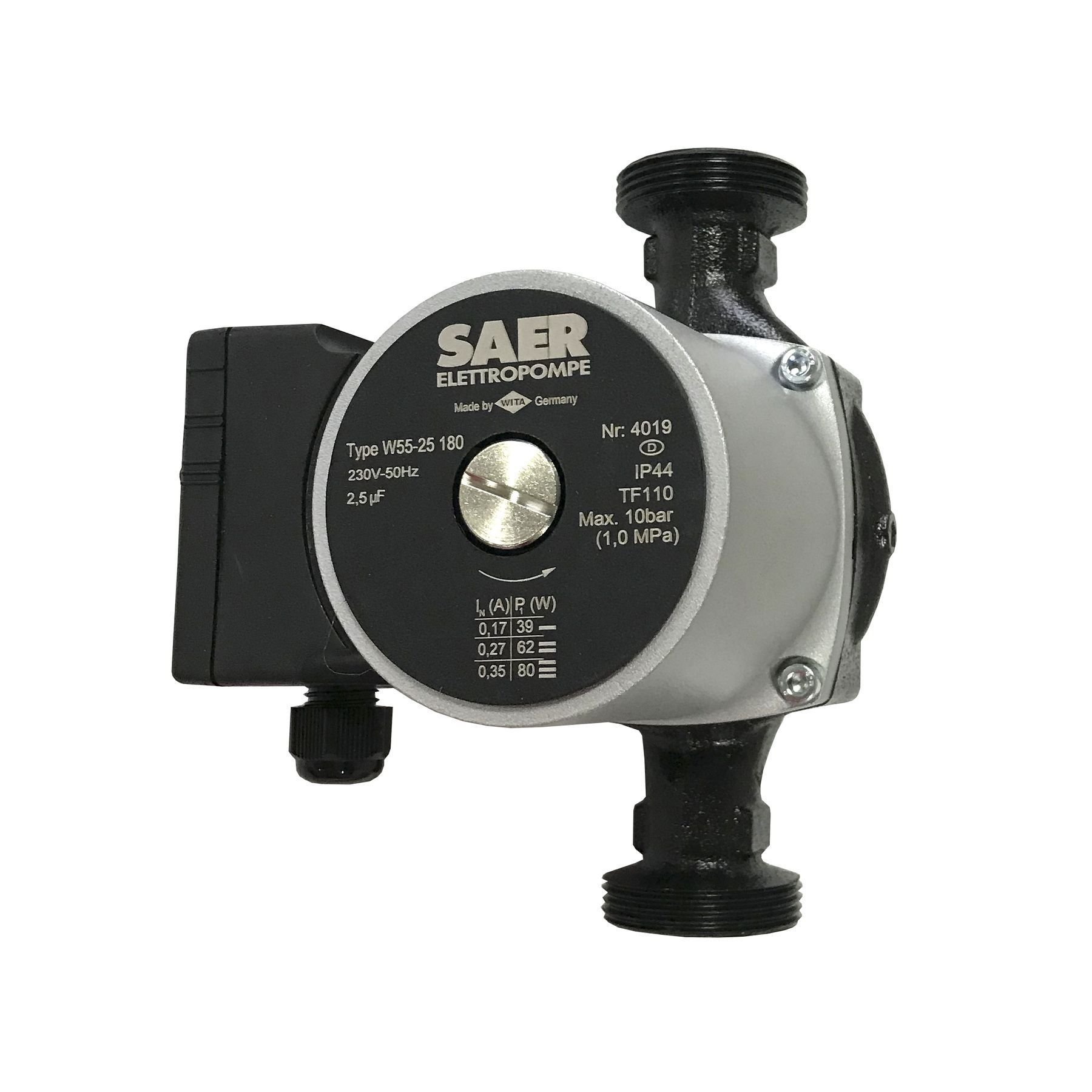 Насос циркуляційнний SAER W55-25 180мм + гайки - Image 1