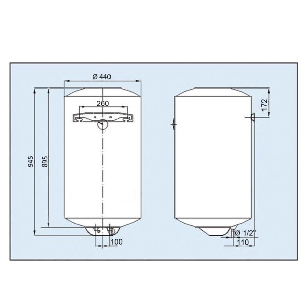 Водонагрівач LEOV LV Dry 100 l сухий тен (100L D)