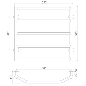 Рушникосушарка UNIO LT W 500-500-5 Драбинка Трапеція вода - Image 4