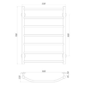 Рушникосушарка UNIO LT W 700-500-7 Драбинка Трапеція вода - Image 4