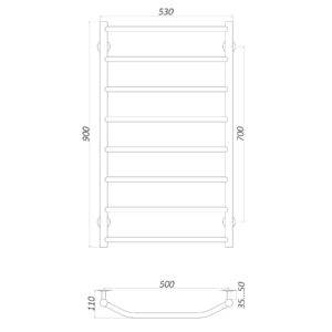 Рушникосушарка UNIO LT W 900-500-8 Драбинка Трапеція вода - Image 4