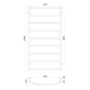 Рушникосушарка UNIO LT W 1000-500-9 Драбинка Трапеція вода - Image 5