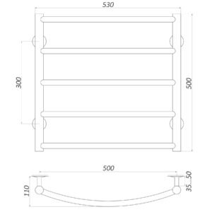 Рушникосушарка UNIO LD W 500-500-5 Драбинка Дуга вода - Image 4