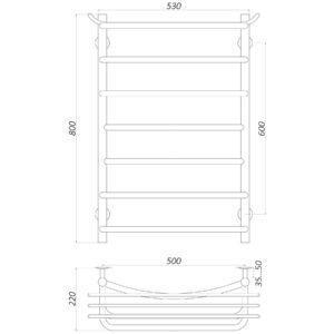 Рушникосушарка UNIO Zp W 800-500-7 Зета з полицею вода - Image 5