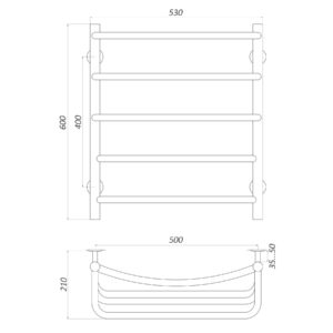 Рушникосушарка UNIO LКD W 600-500-5 Драбинка Каскад Дуга вода - Image 5