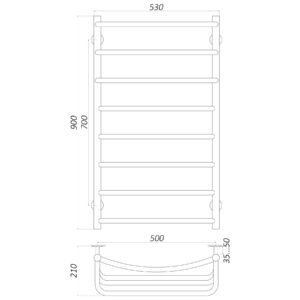 Рушникосушарка UNIO LКD W 900-500-8 Драбинка Каскад Дуга вода - Image 4