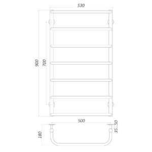 Рушникосушарка UNIO LS W 900-500-7 Драбинка Скоба вода - Image 4