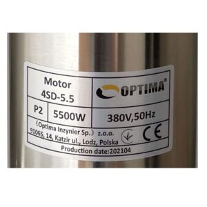Насос свердловинний з підв, стійк, до піску OPTIMA 4SD16/22 5,5 кВт 120м 3-фазний ( 2 частини ) - Image 5