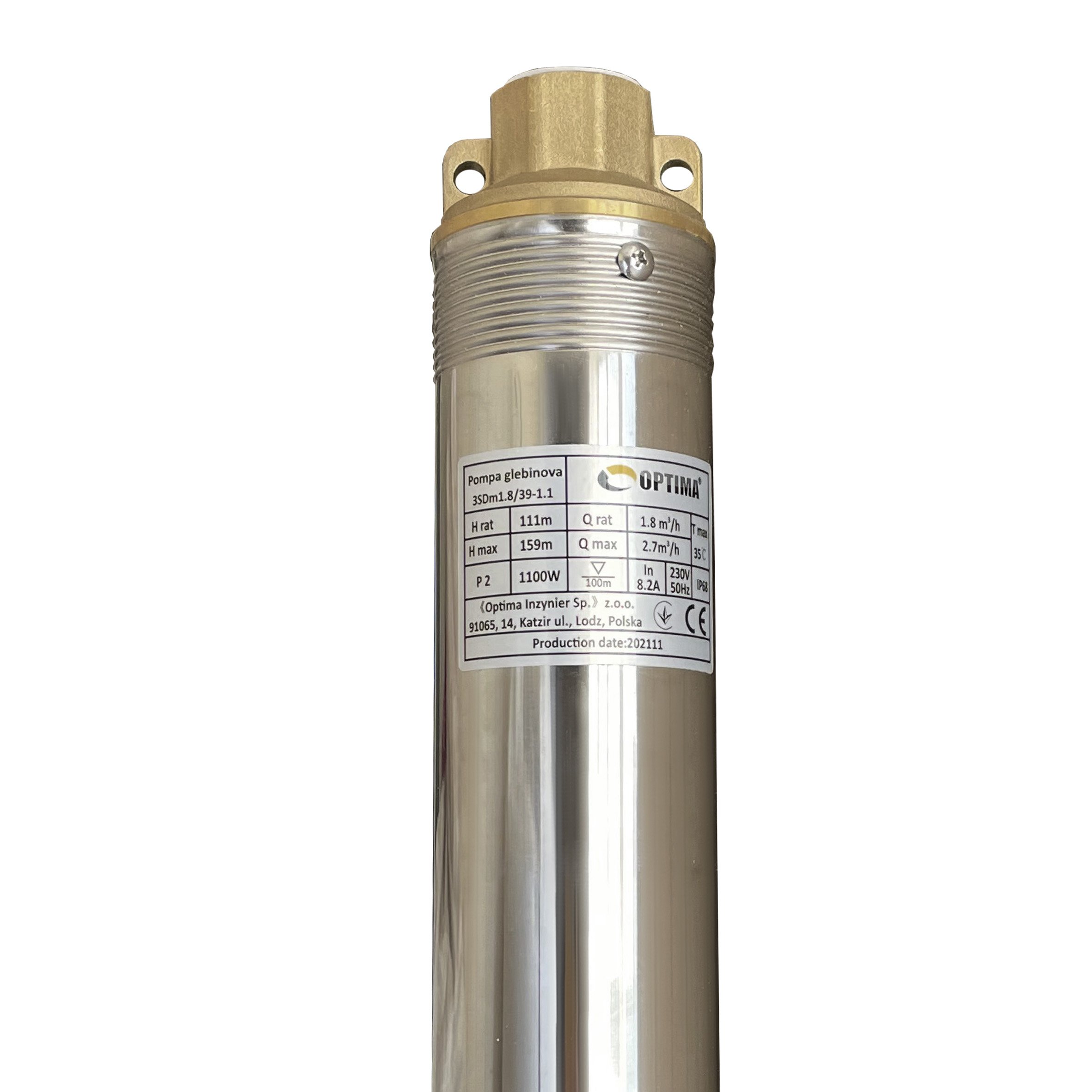 Насос свердловинний з підв, стійк, до піску 3″ OPTIMA 3SDm1,8/39 1,1 кВт 159м +пульт+кабель 75м NEW - Image 4
