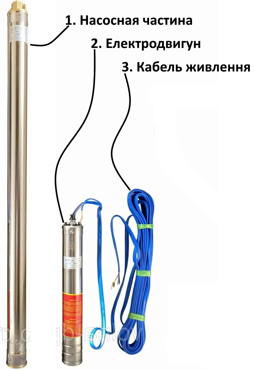 Насос свердловиний з підвищеною стійкістю до піску  OPTIMA PM 3,5SDm3/ 9 0,37 кВт 55м + 35 м кабель - Image 3