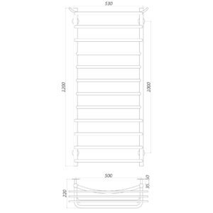 Рушникосушарка UNIO Zp W 1200-500-12 Зета з полицею вода - Image 7