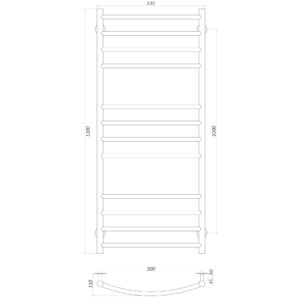 Рушникосушарка UNIO LDE W 1200-500-12 Драбинка Дуга Еліт вода - Image 4