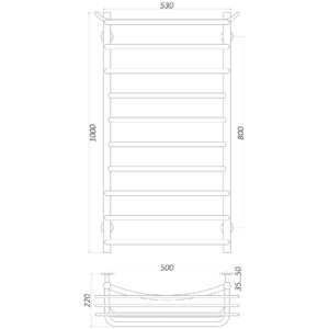 Рушникосушарка UNIO Zp EL 1000-500-10 Зета з полицею електро - Image 5