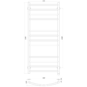Рушникосушарка UNIO LDE EL 1200-500-12 BLK Драбинка Дуга Еліт електро чорна - Image 5