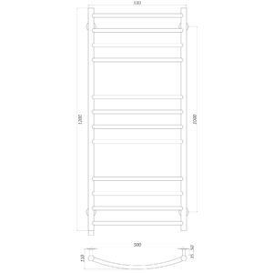 Рушникосушарка UNIO LDE ER 1200-500-12 BLK Драбинка Дуга Еліт електро чорна - Image 5
