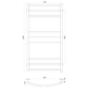 Рушникосушарка UNIO LDE EL 1000-500-9 BLK Драбинка Дуга Еліт електро чорна - Image 5