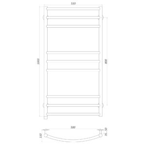 Рушникосушарка UNIO LDE ER 1000-500-9 BLK Драбинка Дуга Еліт електро чорна - Image 5