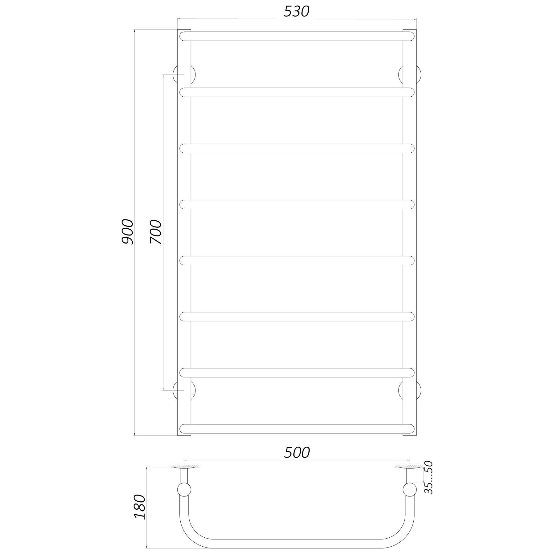 Рушникосушарка UNIO LS ER 900-500-8  Драбинка Скоба електро - Image 5