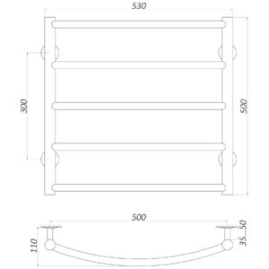 Рушникосушарка UNIO LD W 500-500-5 BLK Драбинка Дуга вода чорна - Image 5