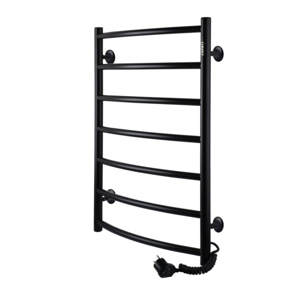 Рушникосушарка UNIO LD ER 700-500-7 BLK Драбинка Дуга електро чорна
